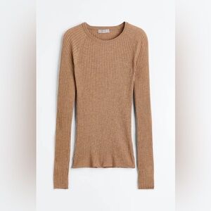 ✨ H& M Ribbed Long Sleeve Top (Brown) – Size XS ✨